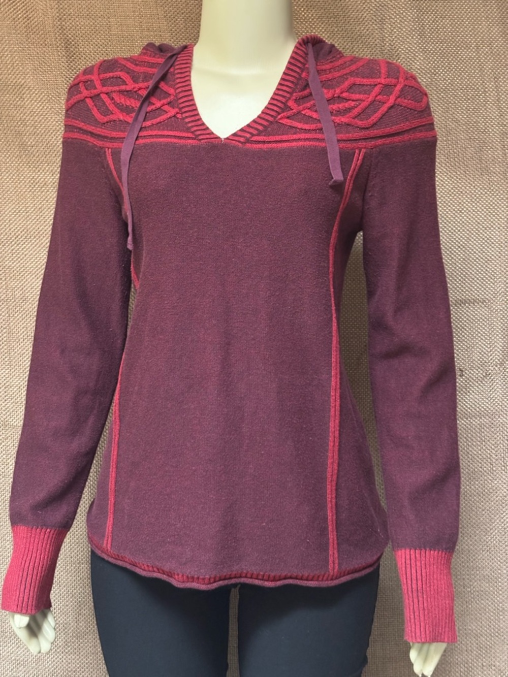 Eddie Bauer Maroon Hooded Fairytale Sweater